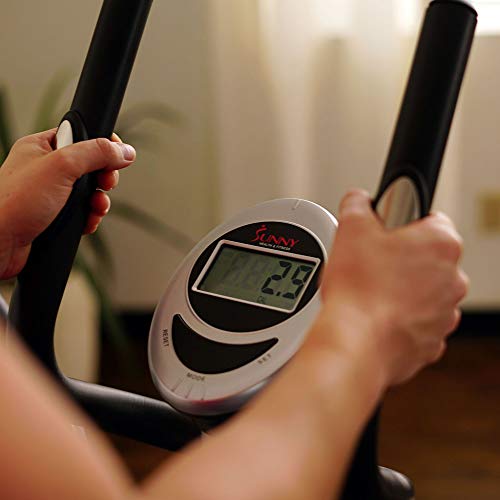 Sunny Health & Fitness Legacy Stepping Elliptical Machine, Total Body Cross Trainer with Hyper-Quiet Magnetic Belt Drive, Low Impact Exercise Equipment SF-E905