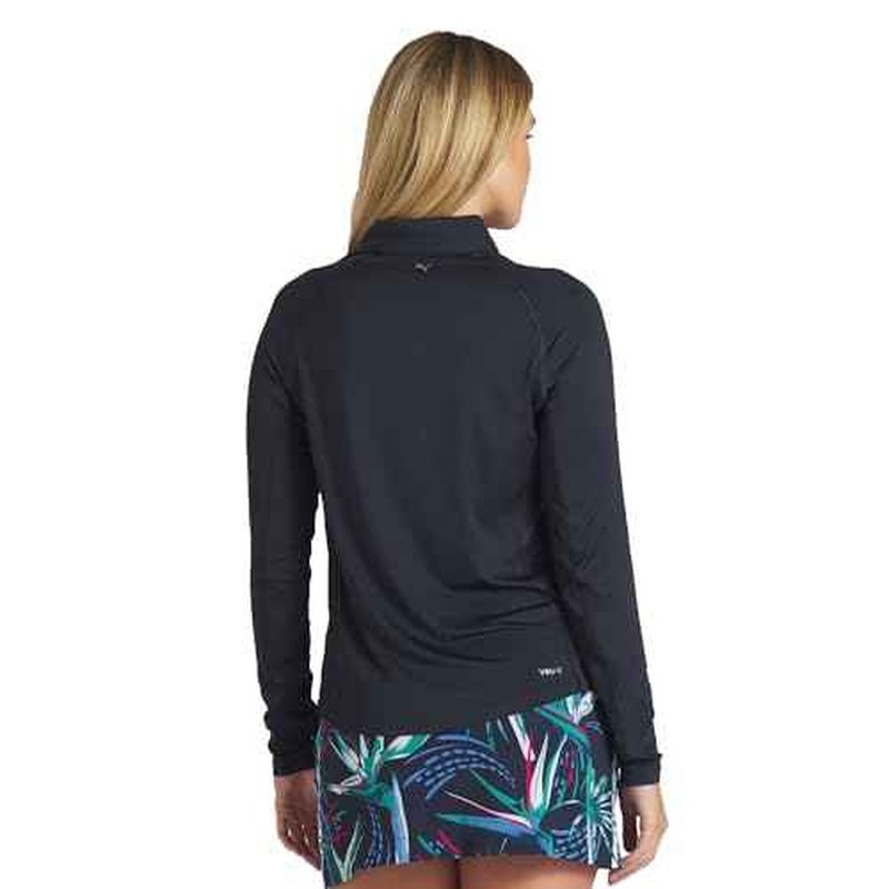 PUMA Golf Women's You-V Solid 1/4 Zip, DEEP Navy