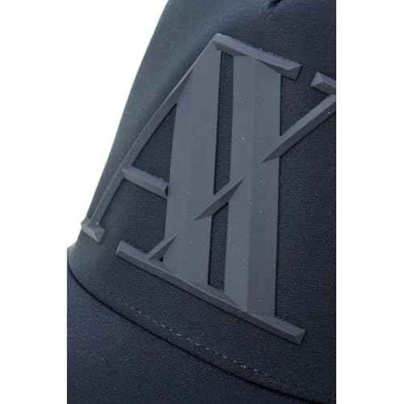 A|X Armani Exchange Men's 3D Rubber AX Tonal Logo Hat, Navy, UNI