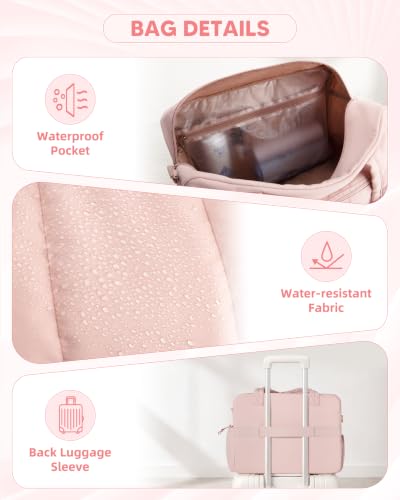 Pink Smasrob Gym Bag with Shoe Compartment & Wet Pocket - Lightweight Travel Duffel