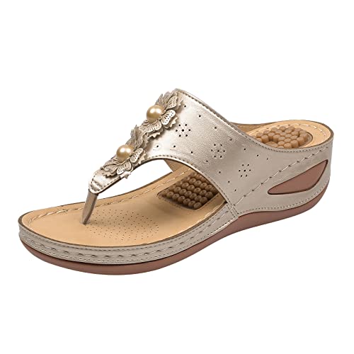 WAJCSHFS Sandals for Women 2024 Orthopedic Casual Wedge Platform Sandals Summer Dressy Lightweight Anti Slip Breathable Shoes