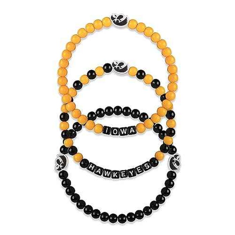 FOCO NCAA unisex-adult NCAA College Team Logo Officially Licensed 3-Pack Beaded Friendship Bracelets