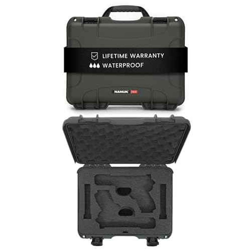 NANUK 910 Hard Case with Custom Foam Insert for 2 UP Glock Single Sporting Gear, IP67 Waterproof Hard Storage, Canada 2 UP Glock Short Case ? (14.3¡¯¡¯ x 11.1¡¯¡¯ x 4.7¡¯¡¯)