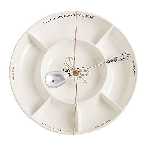 Mud Pie Taco bar Condiment Serving Platter, White