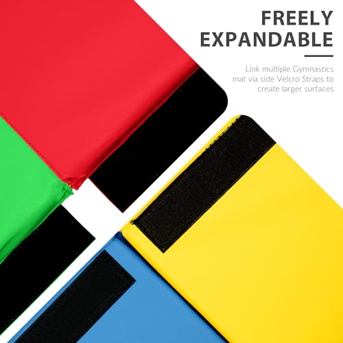 Aurorafy Rainbow-Color Gymnastics Mat 4'x8'x2" Folding Exercise Mat with Handles