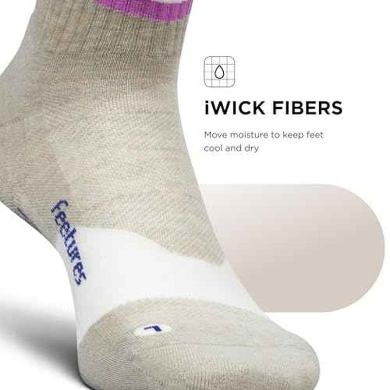 Feetures Trail Max Cushion Mini Quarter Sock - Hiking Socks for Men & Women