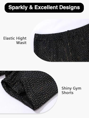 HOZIY Girls Gymnastics Leotard for 9-10 Years - Black Sparkle with Biketard & Shorts
