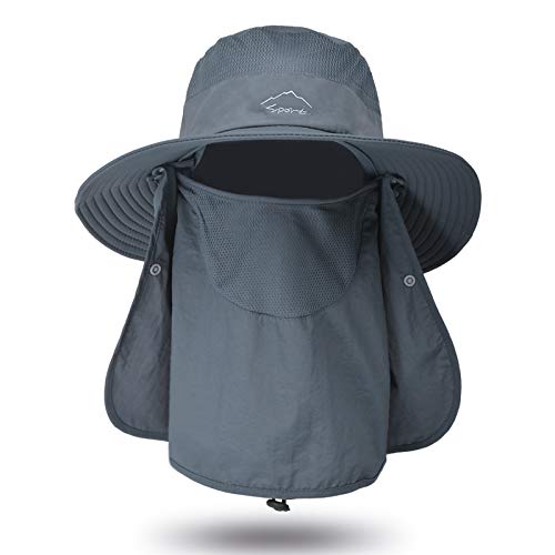 ZOORON Sun Hats for Men Women UPF 50+ Bucket Hat UV Protection Boonie Hat for Fishing Hiking Garden Safari Beach with Face Cover & Neck Flap