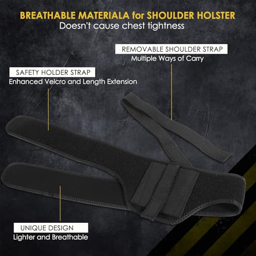 Shoulder Holster for Concealed Carry-Gun Holster for Women & Men Belly Band Holster Fits Glock, Smith Wesson, Taurus, Ruger,Gun Holster for Most Pistols and Revolvers(40" left)