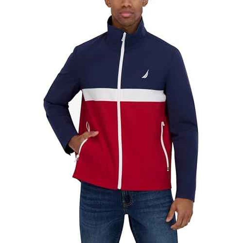 Nautica Men's Lightweight Sailing Jacket ? Waterproof & Windproof, Breathable, Azure