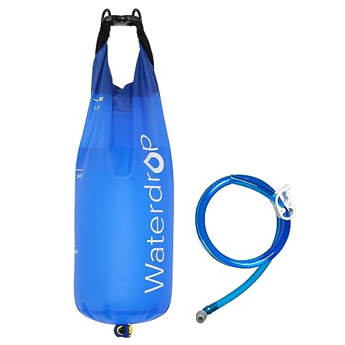 Waterdrop Gravity Water Bag for Camping, Travel, Backpacking, Hiking and Emergency, Compatible with Water Filter Straw, Flex Foldable, 1.5 Gal Bag