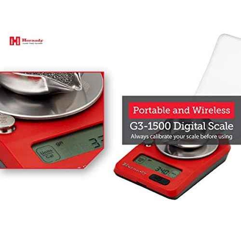 Hornady G3-1500 Electronic Scale, 050104 - Portable Battery Operated Digital Pocket Scale to Weigh Bullets, Cases, Trickle Powder & More Up to 1500 Grain Capacity with 0.1 Accuracy & Reliable Results