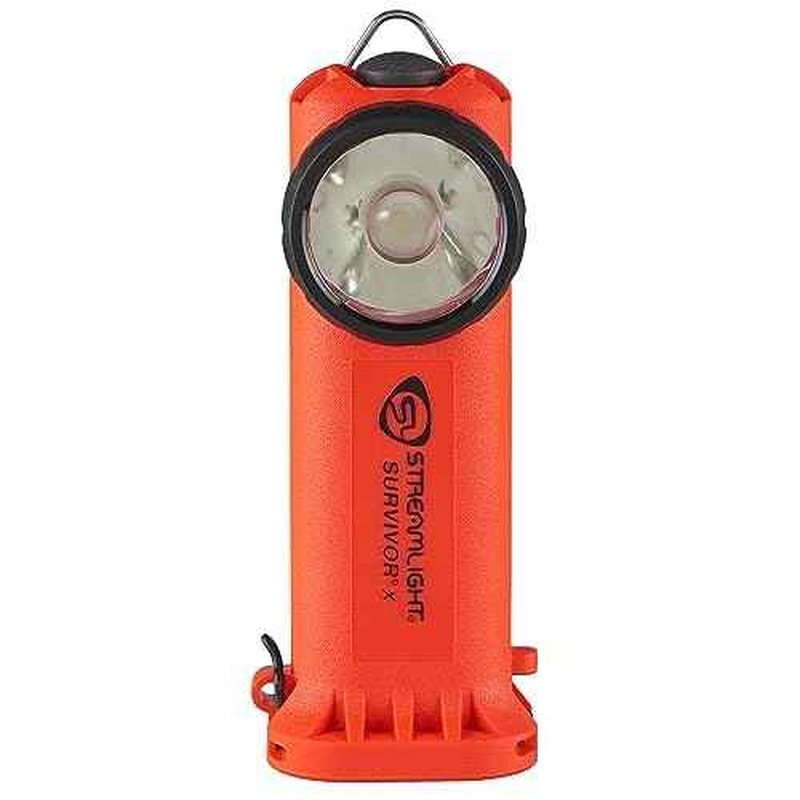Streamlight 90950 Survivor X 250-Lumen Right-Angle Firefighter's Flashlight with Three (3) "AA Alkaline Batteries, Orange