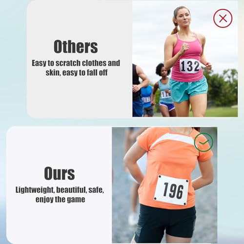 10 Pairs Magnetic Race Bib Clips, Marathon Essentials Race Number Buckle Running Bib Magnets Pins Holder for Runners Field Triathlon Cycling Competition