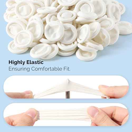 JMU Latex Finger Cots Medium, 200Pcs Finger Protectors Disposable Finger Gloves