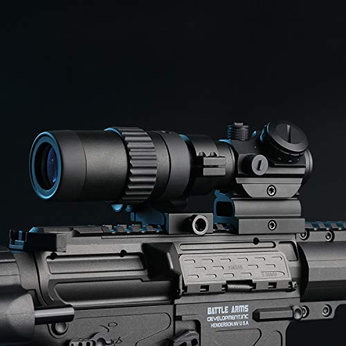 Feyachi M36 1.5X - 5X Red Dot Sight Optics Magnifier with Flip to Side Mount