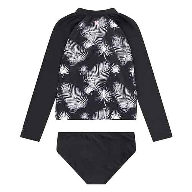 Hurley Girls Long Sleeve Rash Guard 2-Piece Swimsuit