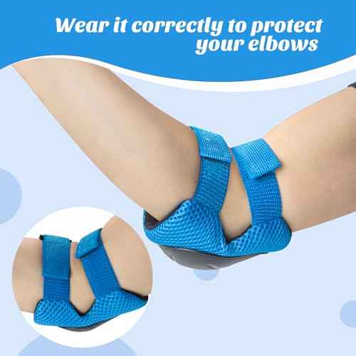 Knee Pads for Kids Knee Pads and Elbow Pads Toddler Protective Gear Set Kids Elbow Pads and Knee Pads for Girls Boys with Wrist Guards 3 in 1 for Skating Cycling Bike Rollerblading Scooter-Blue M