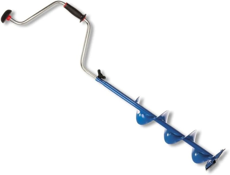 Mora 2-Piece Hand Auger - Lightweight Powder Blue Ice Auger with Steel Blades & Adjustable Handle
