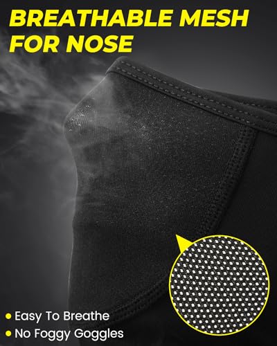 Unique Design-Balaclava Ski Mask with Movable Face Part for Men Women Summer Lightweight Shiesty Mask -Motorcycle Ski Black