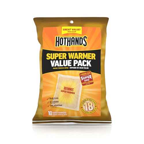 HotHands Body & Hand Super Warmers - Long Lasting Natural Odorless Air Activated Warmers - Up to 18 Hours of Heat - 10 Individual Warmers