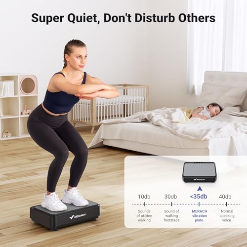 MERACH Vibration Plate Exercise Machine, Vibration Plate for Lymphatic Drainage, Relieve Pain and Help Sleep, Fat Burning and Weight Loss for Women, Men, Seniors