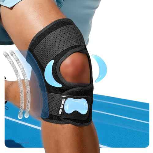 Knee Brace with Side Stabilizers for Women & Men, Adjustable Knee Support for Knee Pain Relief, Meniscus Tear, Arthritis, Tendonitis, ACL, MCL and Sports Injuries (Large)