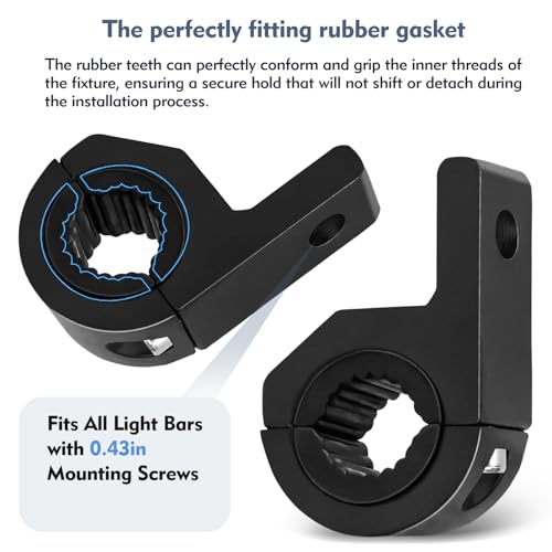 Light Bar Mounts, 2PCS Heavy Duty Clamp Kit for 0.75" 1" 1.25" Tubes, Universal Light Bar Mounting Brackets for LED Off-Road Lights, Professional LED Light Bar Mounting Brackets for ATV UTV Trucks