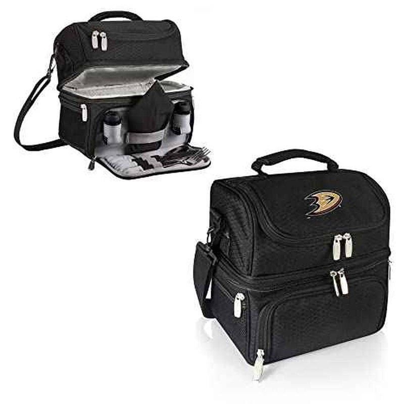 NHL Anaheim Ducks Pranzo Lunch Bag - Insulated Lunch Box with Picnic Set - Lunch Cooler Bag