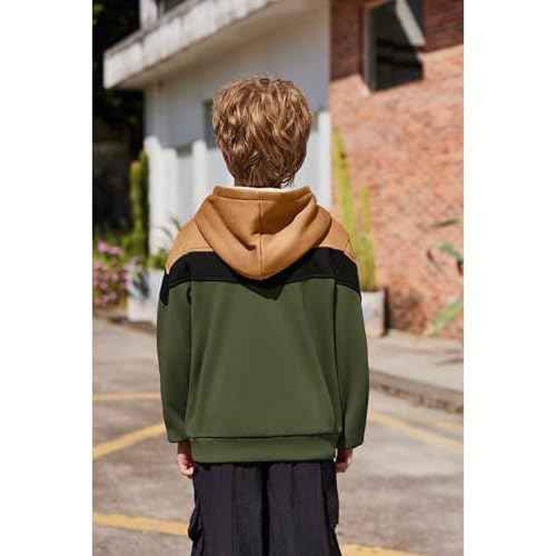 Arshiner Boy's Color Block Pullover Fleece Hoodie Long Sleeve Casual Sweatshirt with Pocket Age 3-13 Years