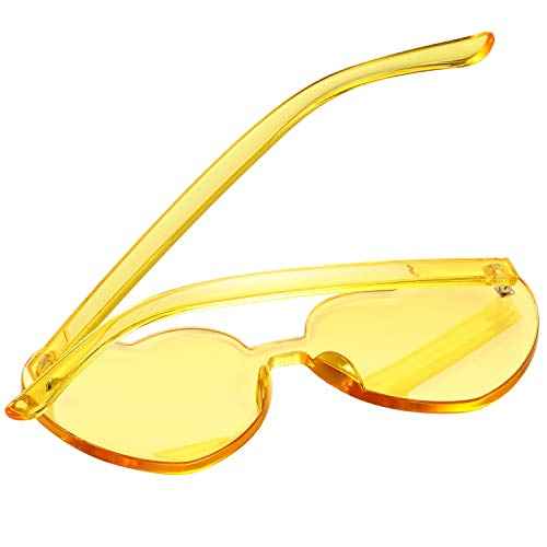 Maxdot Heart Shape Sunglasses Rimless Transparent Heart Glasses Colorful Party Favors