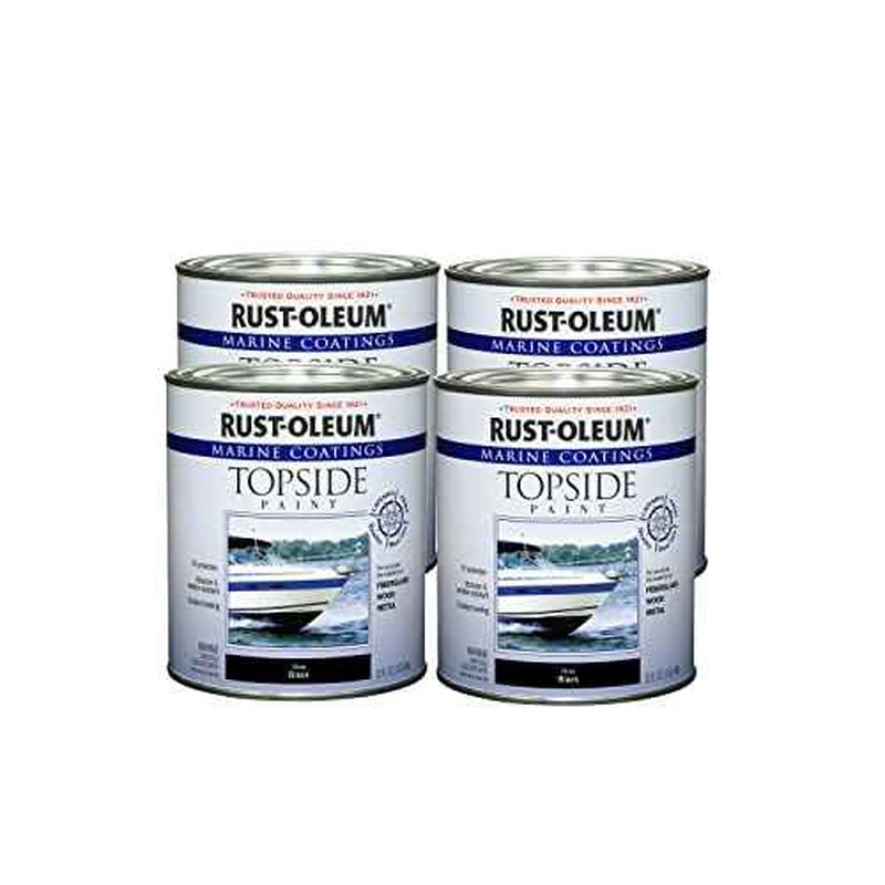Rust-Oleum 207006-4PK Marine Topside Paint, Black, 32 Fl Oz (Pack of 4)