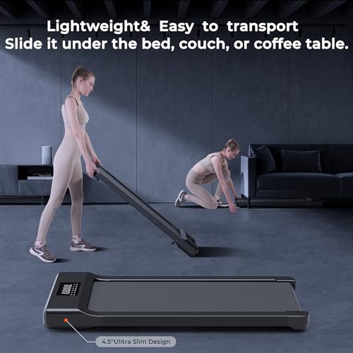 Lacuffy 2024 Upgraded Walking Pad Treadmill, Smart Walking Pad, Quiet Under Desk Treadmill for Home Use, Remote Control & App-Enabled, No Assembly Required, Fitness Data Recording