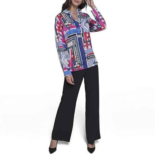 KARL LAGERFELD Womens Oversized Printed Blouse