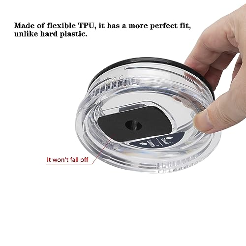 Replacement Straw Lid Attachment Compatible With Yeti Tumber Magslider/Stronghold Lid,2 Pack Straw Parts Cover for Bottle 20/30 Oz Tumbler (Black)
