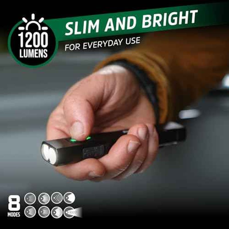 Energizer 1200SL-R Flashlight Recharegeable for EDC, Tactical Flashlight Ultra Bright, IPX4 Water-Resistant, USB-C Cable Included