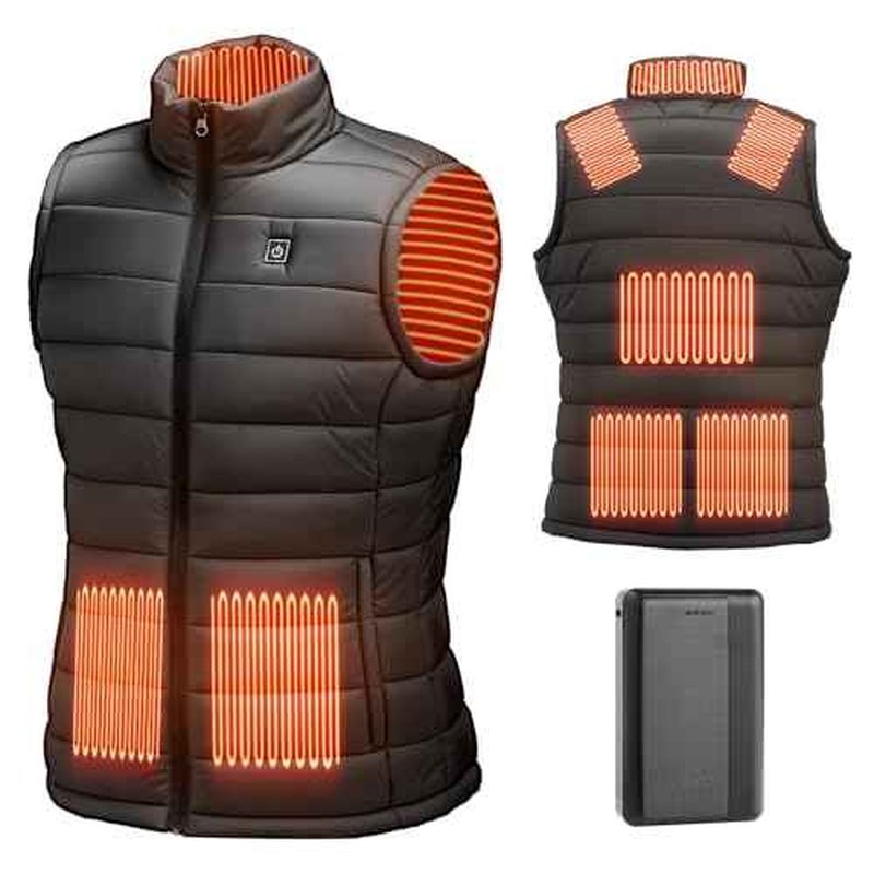 VEVOR Heated Vest,Men Electric Heating with Battery Pack,Lightweight Rechargeable Winter-Jacket with 3 Levels