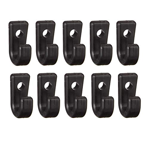 RLECS 10pcs Kayak J Hooks Black Nylon Lashing Hook Bungee J-Shaped Hooks for Safety Kayak Canoe Paddle Board Rowing Boating Accessory