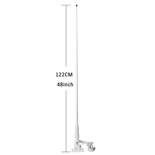 HYS VHF Marine Antenna Waterproof 3DBI 43.3inch Fiberglass Antennas W/22.9ft(7m) RG58 Low Loss Premium Coaxial Cable with PL259/ Built-in to Nylon Ratchet Mount