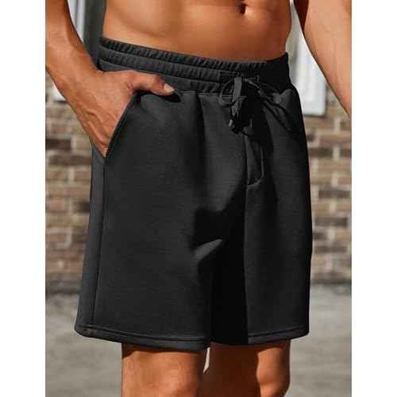PINSPARK Mens Lounge Sweat Shorts, 7" Casual Elastic Waist Gym Workout Shorts with Drawstring