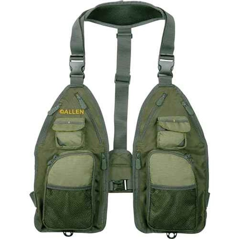 Allen Company Ultra-Light Gallatin Strap Pack Fishing Vest, Fits up to 4 Tackle/Fly Boxes, 14 Accessory Pockets