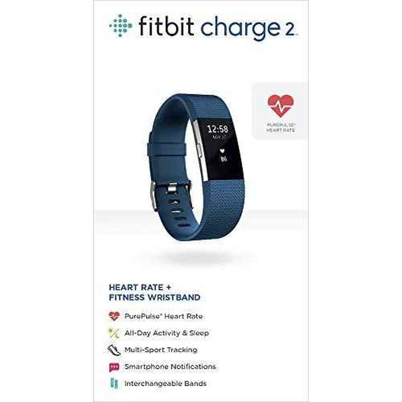 Fitbit Charge 2 Heart Rate + Fitness Wristband, Blue, Small (US Version)