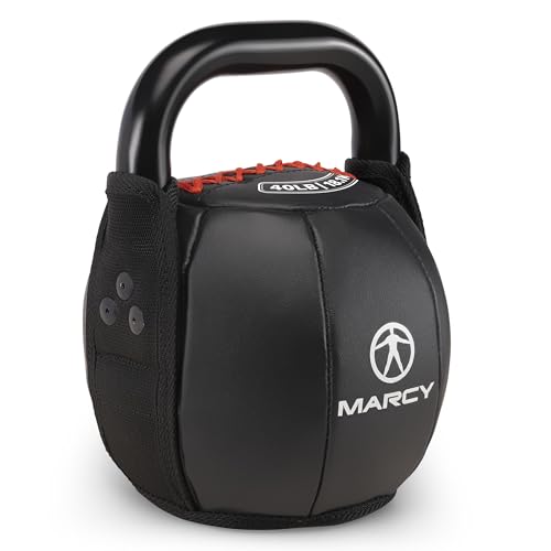 Marcy Strength Training Soft Kettlebell with Handle for Weightlifting, Conditioning, Strength and core Training 10 lbs - 40 lbs