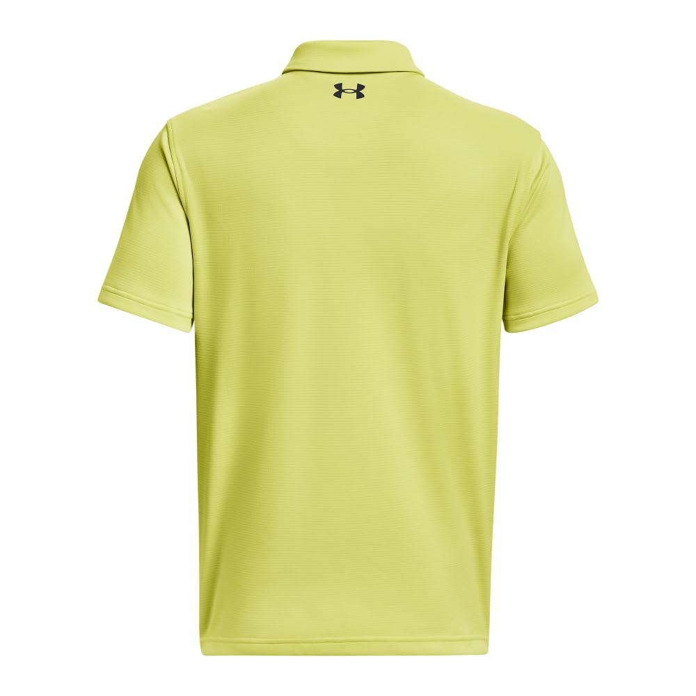 Under Armour Men's Standard Tech Golf Polo, (743) Lime Yellow / / Pitch Gray, Small