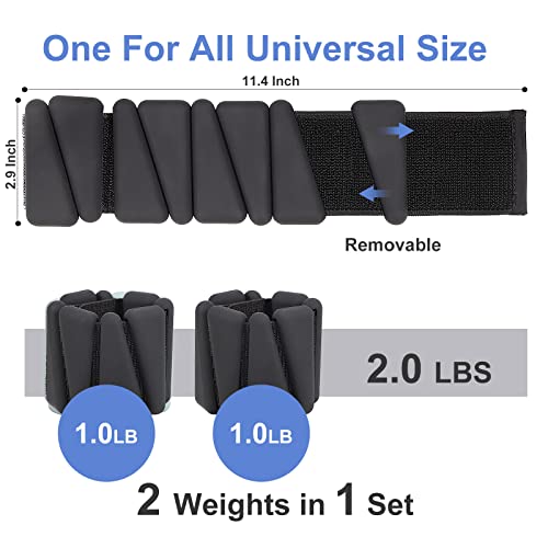 Zofaueyi Wrist Ankle Weights for Women Men kid, Adjustable arm Weighted set for Yoga, Walking, Pilates, Exercise, Fitness, Aerobics, Gym, Set of 2 (1lb Each) (Carbon)…