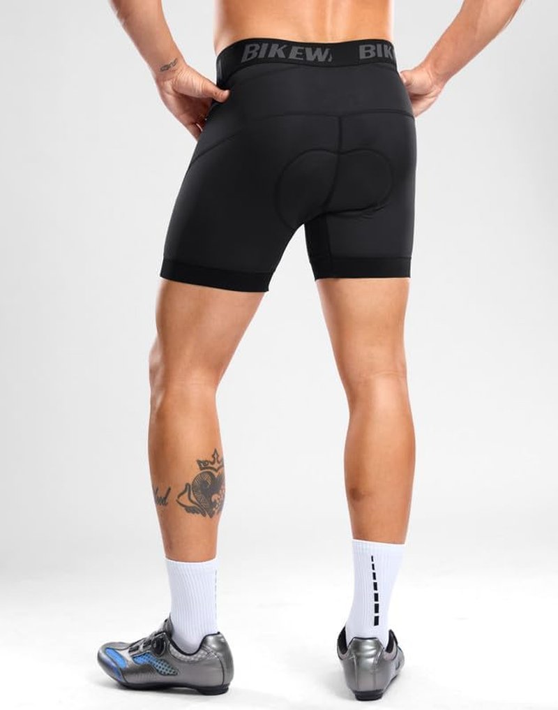Men's Cycling Underwear - 4D Padded Bike Shorts with Anti-Slip Leg Grips | MTB Liner for Comfortable Riding