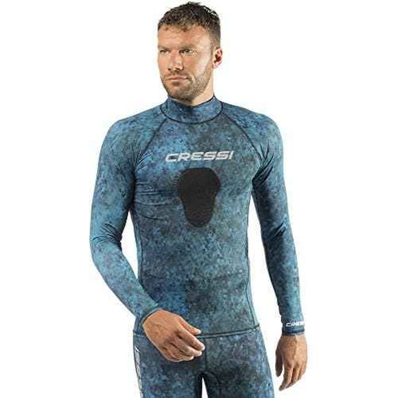 Cressi Camouflage Rash Guard for Scuba Diving Videomakers and Spearfishing - Crew-Neck- get the Hunter equipment