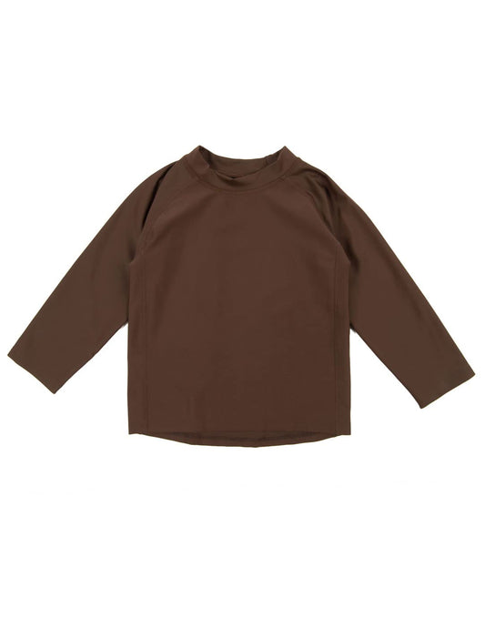 Leveret Long Sleeve Rash Guard (4 Toddler, Brown)