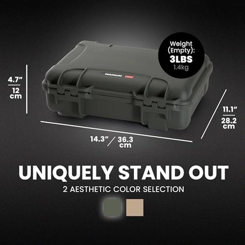 NANUK 910 Hard Case with Foam Single Sporting Gear, IP67 Waterproof Hard Storage, Made in North America Short Case with foam? (14.3¡¯¡¯ x 11.1¡¯¡¯ x 4.7¡¯¡¯)