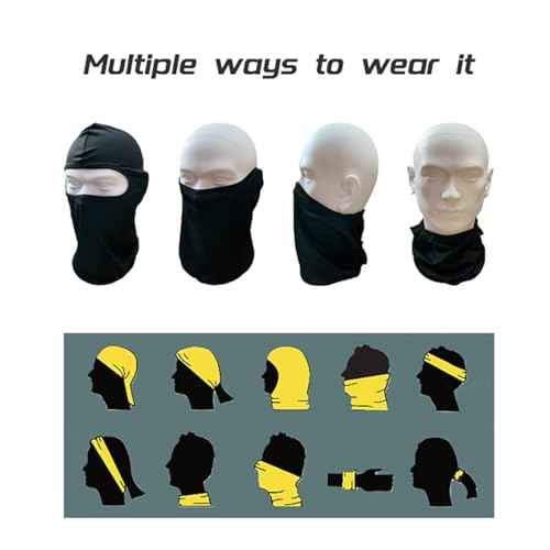 3 Pieces Balaclava Face Mask Outdoor Cycling Headgear Motorcycle Face Masks for Men and Women (Black)